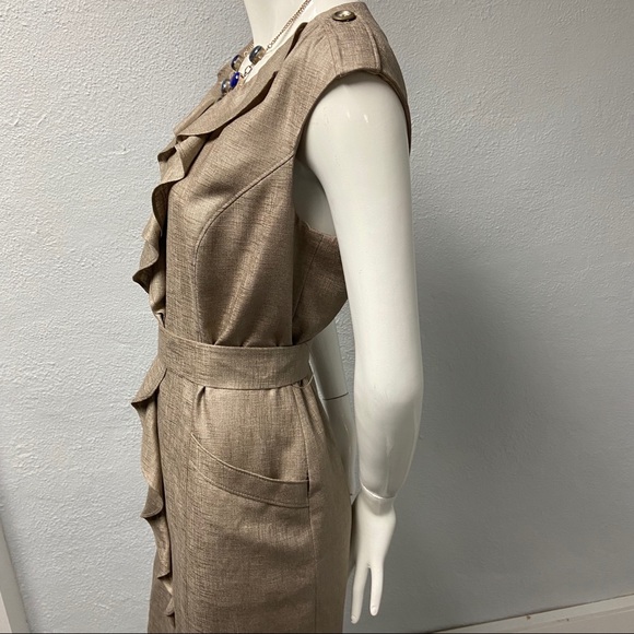 *SOLD* Classiques Entier Ruffle Front Belted Dress - Picture 5 of 14